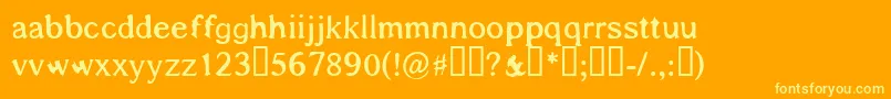 Shadows Font – Yellow Fonts on Orange Background