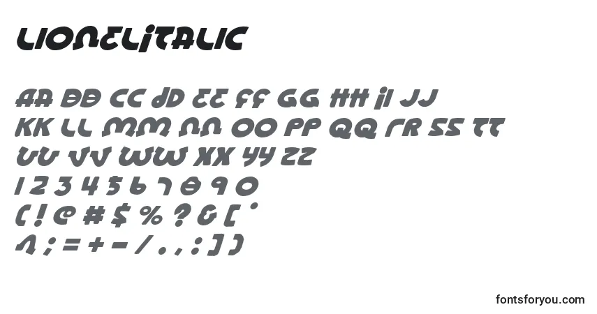 LionelItalic Font – alphabet, numbers, special characters
