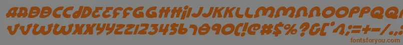 フォントLionelItalic – 茶色の文字が灰色の背景にあります。