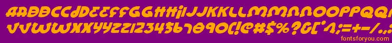 Fonte LionelItalic – fontes laranjas em um fundo violeta