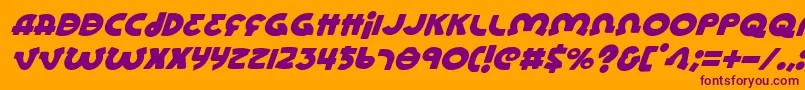 Fonte LionelItalic – fontes roxas em um fundo laranja