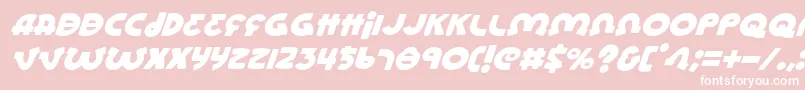 Fonte LionelItalic – fontes brancas em um fundo rosa