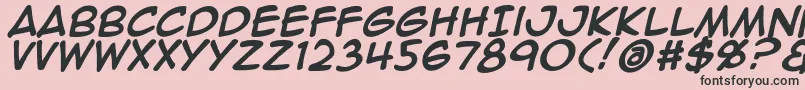 Animeace2Bld-fontti – mustat fontit vaaleanpunaisella taustalla