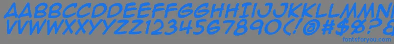 Animeace2Bld-fontti – siniset fontit harmaalla taustalla