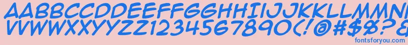 フォントAnimeace2Bld – ピンクの背景に青い文字