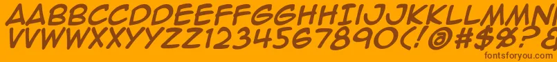フォントAnimeace2Bld – オレンジの背景に茶色のフォント