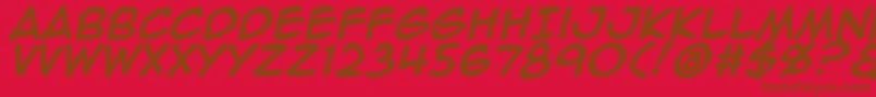 Animeace2Bld-fontti – ruskeat fontit punaisella taustalla