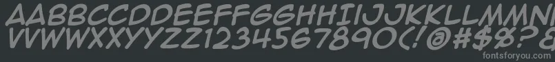 フォントAnimeace2Bld – 黒い背景に灰色の文字