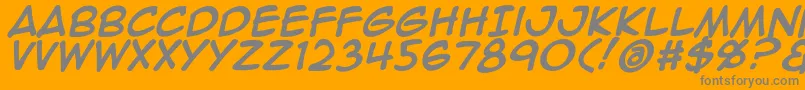 Animeace2Bld-Schriftart – Graue Schriften auf orangefarbenem Hintergrund