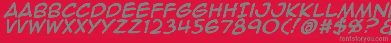 Animeace2Bld-fontti – harmaat kirjasimet punaisella taustalla