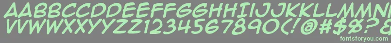 Шрифт Animeace2Bld – зелёные шрифты на сером фоне