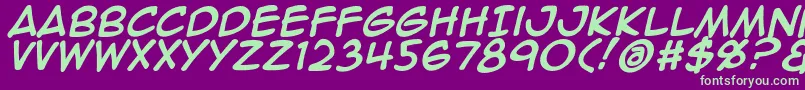 Animeace2Bld Font – Green Fonts on Purple Background