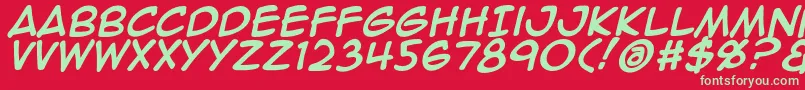 Шрифт Animeace2Bld – зелёные шрифты на красном фоне