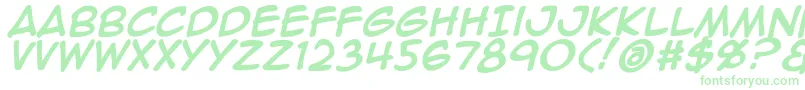 Шрифт Animeace2Bld – зелёные шрифты на белом фоне