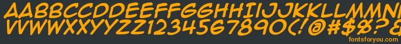 フォントAnimeace2Bld – 黒い背景にオレンジの文字