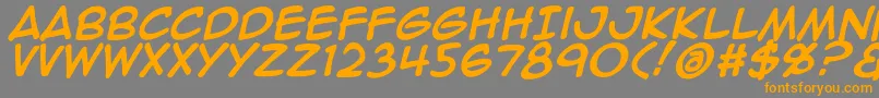 フォントAnimeace2Bld – オレンジの文字は灰色の背景にあります。