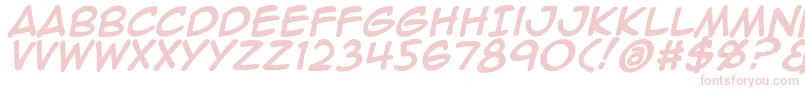 フォントAnimeace2Bld – 白い背景にピンクのフォント