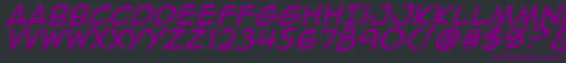 Animeace2Bld-fontti – violetit fontit mustalla taustalla