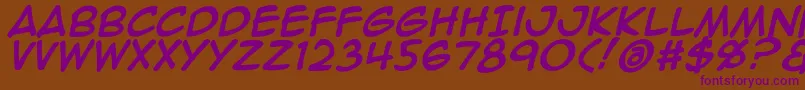 Animeace2Bld Font – Purple Fonts on Brown Background
