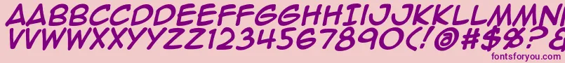 Animeace2Bld Font – Purple Fonts on Pink Background