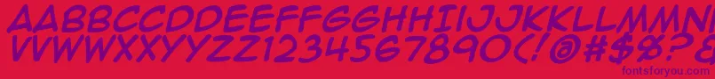 Czcionka Animeace2Bld – fioletowe czcionki na czerwonym tle