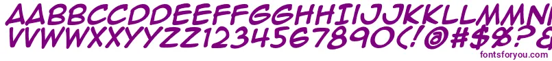 Animeace2Bld-fontti – violetit fontit valkoisella taustalla