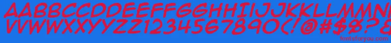 フォントAnimeace2Bld – 赤い文字の青い背景