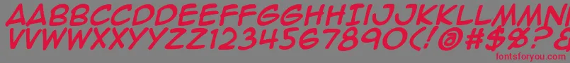 フォントAnimeace2Bld – 赤い文字の灰色の背景
