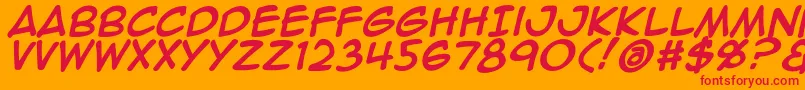 フォントAnimeace2Bld – オレンジの背景に赤い文字