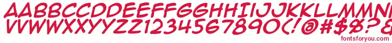 Animeace2Bld-fontti – punaiset fontit valkoisella taustalla