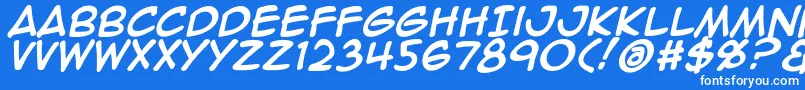 Шрифт Animeace2Bld – белые шрифты на синем фоне