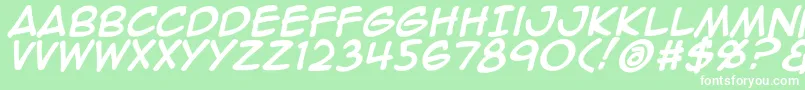 Шрифт Animeace2Bld – белые шрифты на зелёном фоне