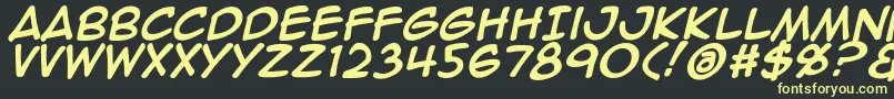 Шрифт Animeace2Bld – жёлтые шрифты на чёрном фоне