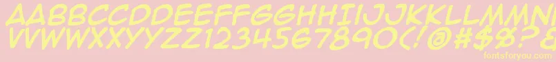 Animeace2Bld-Schriftart – Gelbe Schriften auf rosa Hintergrund
