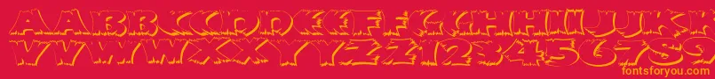 Klitschkotiquashadow Font – Orange Fonts on Red Background