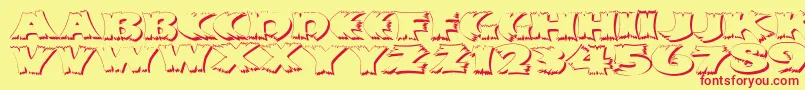 Klitschkotiquashadow Font – Red Fonts on Yellow Background