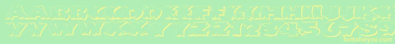 Klitschkotiquashadow Font – Yellow Fonts on Green Background