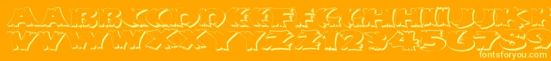 Klitschkotiquashadow Font – Yellow Fonts on Orange Background