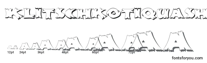 Klitschkotiquashadow-fontin koot