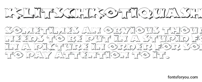 Klitschkotiquashadow Font