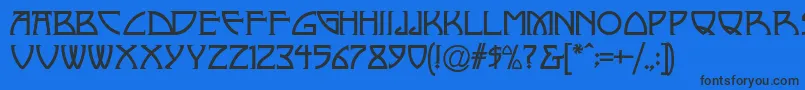 NickleyNormala Font – Black Fonts on Blue Background