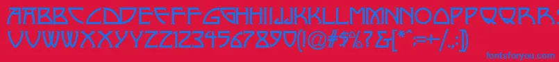 NickleyNormala Font – Blue Fonts on Red Background