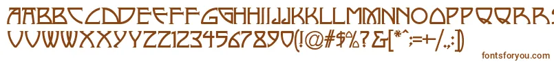 NickleyNormala-fontti – ruskeat fontit valkoisella taustalla