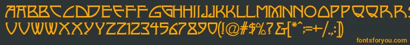 フォントNickleyNormala – 黒い背景にオレンジの文字