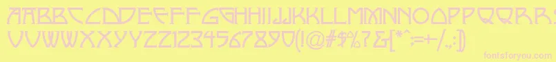 NickleyNormala-fontti – vaaleanpunaiset fontit keltaisella taustalla