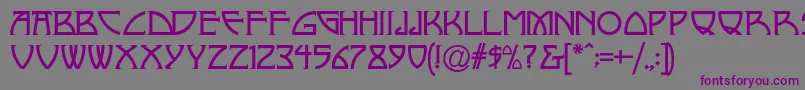NickleyNormala-fontti – violetit fontit harmaalla taustalla