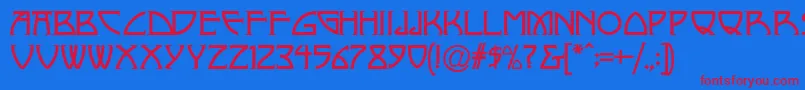 フォントNickleyNormala – 赤い文字の青い背景