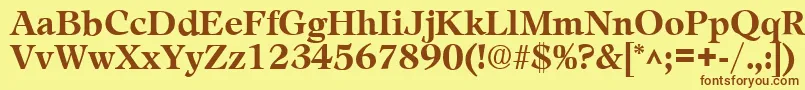 Czcionka LeamingtonBold – brązowe czcionki na żółtym tle