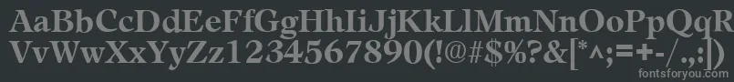 フォントLeamingtonBold – 黒い背景に灰色の文字