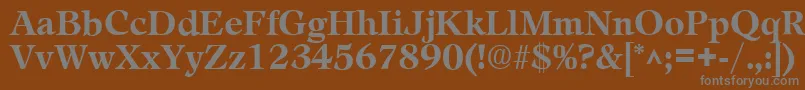 フォントLeamingtonBold – 茶色の背景に灰色の文字